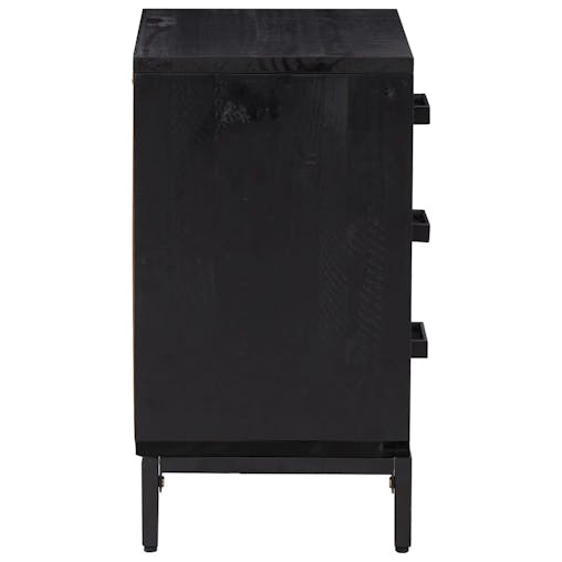 NNEVL Bedside Cabinets 2 pcs Black 36x30x54 cm Solid Wood Pine