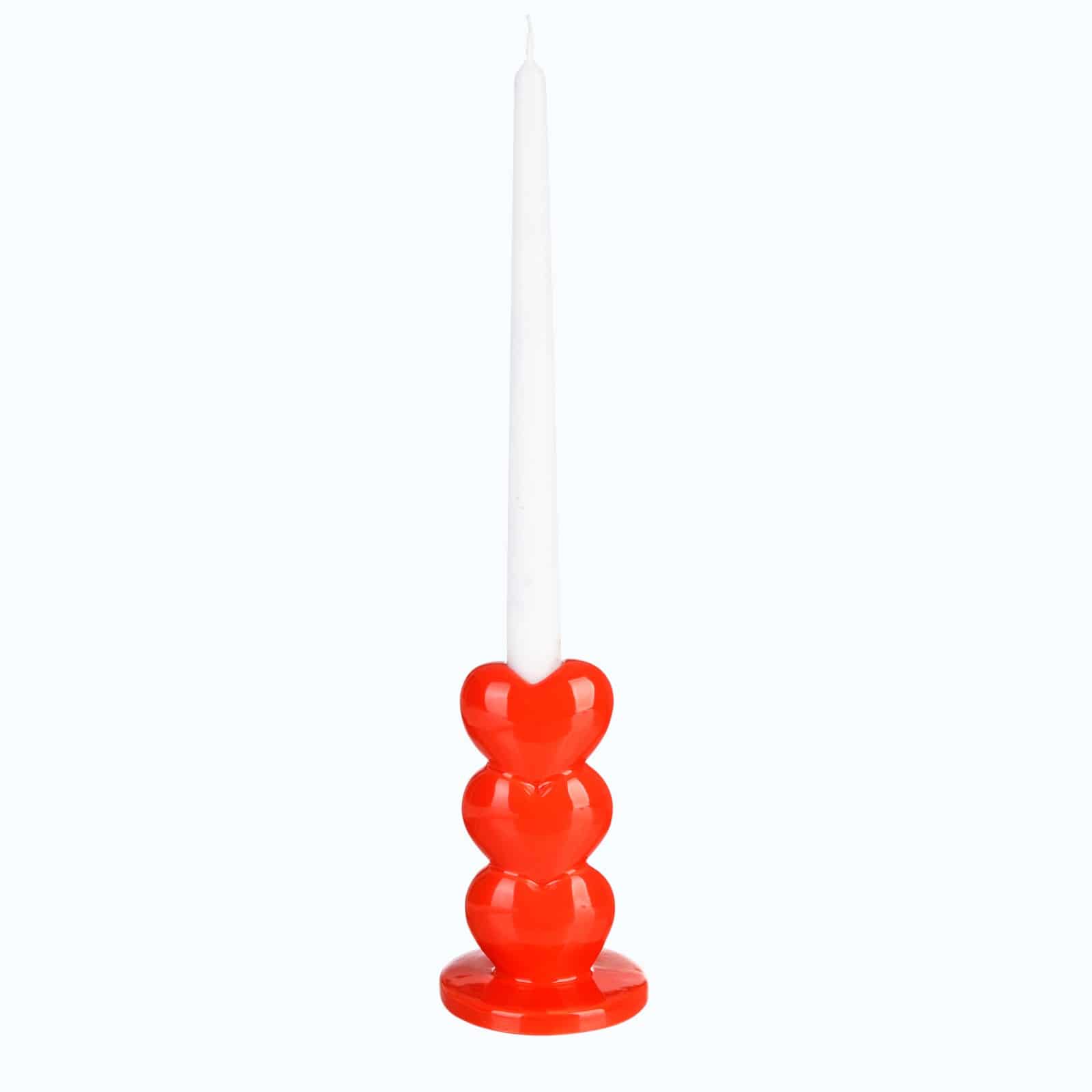 Stabkerzenhalter Herz Rot, ⌀ 8 cm, H 140 mm