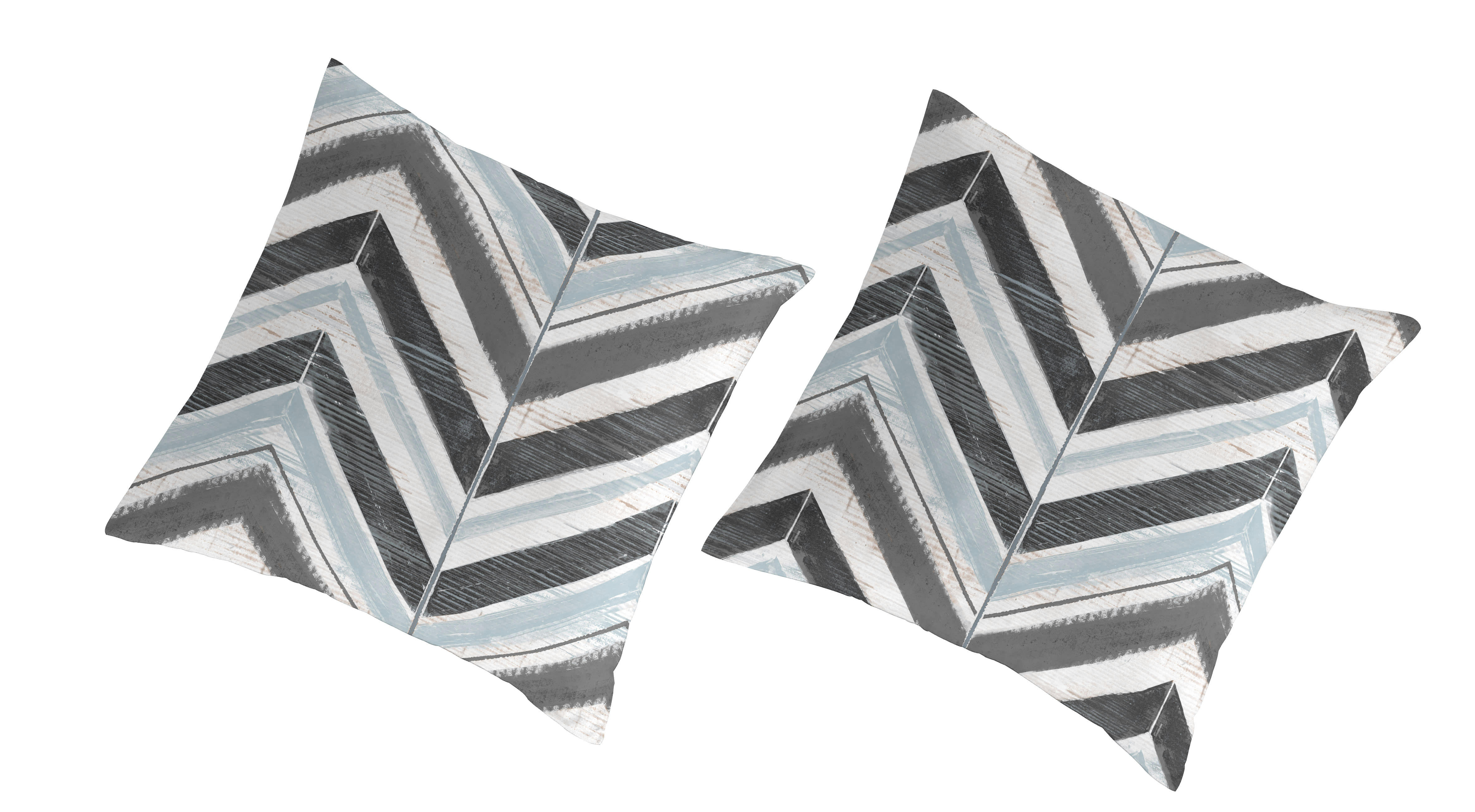 NINA TO - 2 taies d'oreiller en coton bicolore 65x65