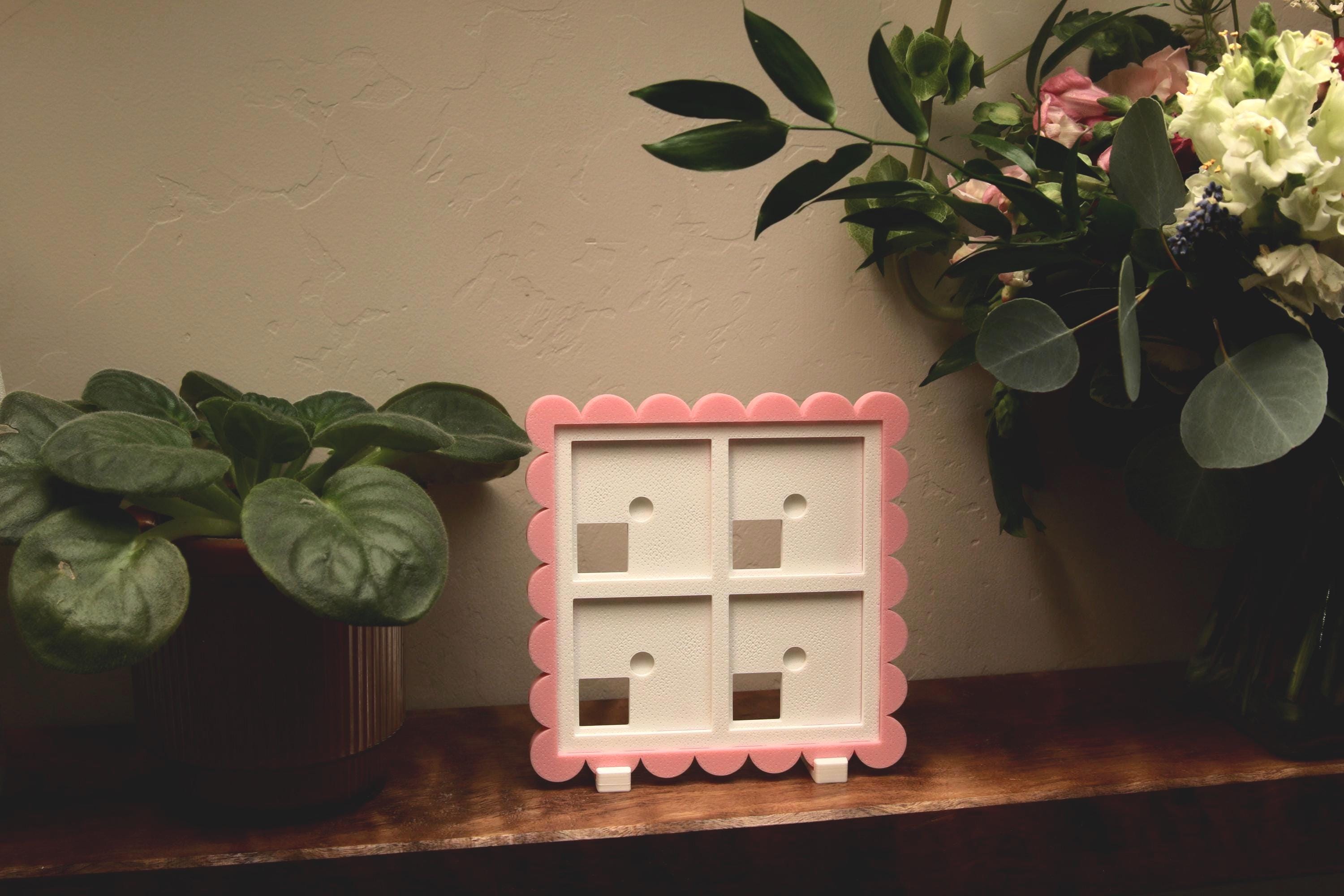 Scalloped Frame | 2x2 Photo Magnet Display Holder Board magnetic picture frame