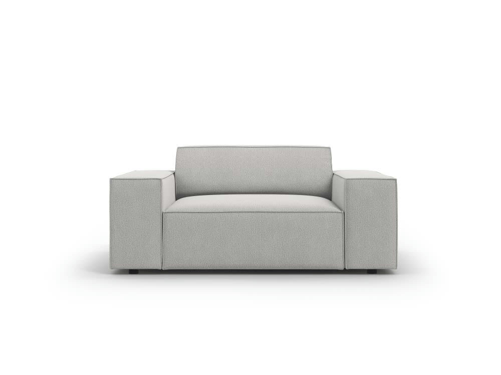 JODIE - Fauteuil en tissu structuré gris clair