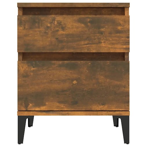 NNEVL Bedside Cabinets 2 pcs Smoked Oak 40x35x50 cm