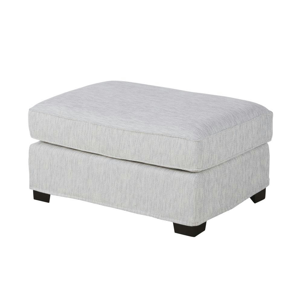 Milano - Pouf pour canapé modulable en textile recyclé gris clair chiné