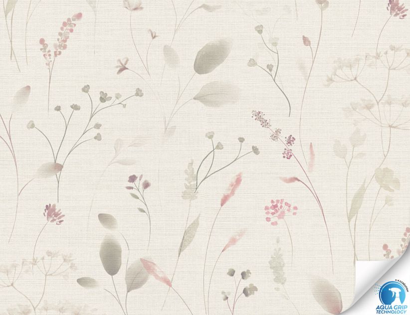 Vorgeleimte Vliestapete Blume Beige
