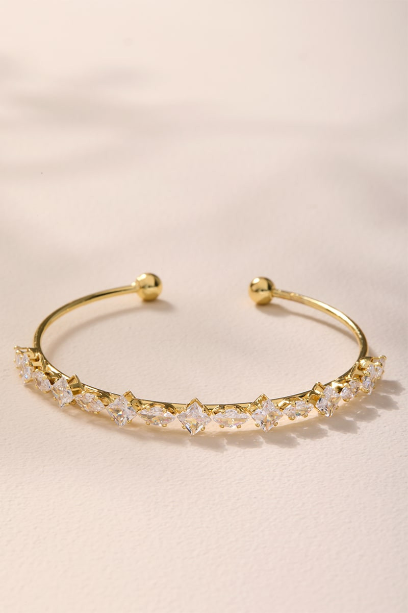 Page Crystal Cluster Cuff Bracelet