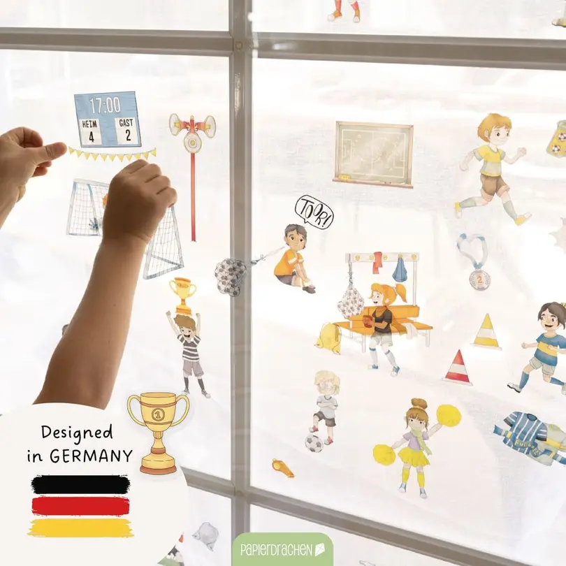 Fensterdeko 6er-Set Fussballwelt
