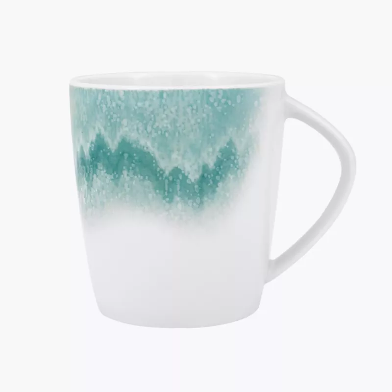 Kubek DUKA SOLVIND 400 ml niebieski biały porcelanowy