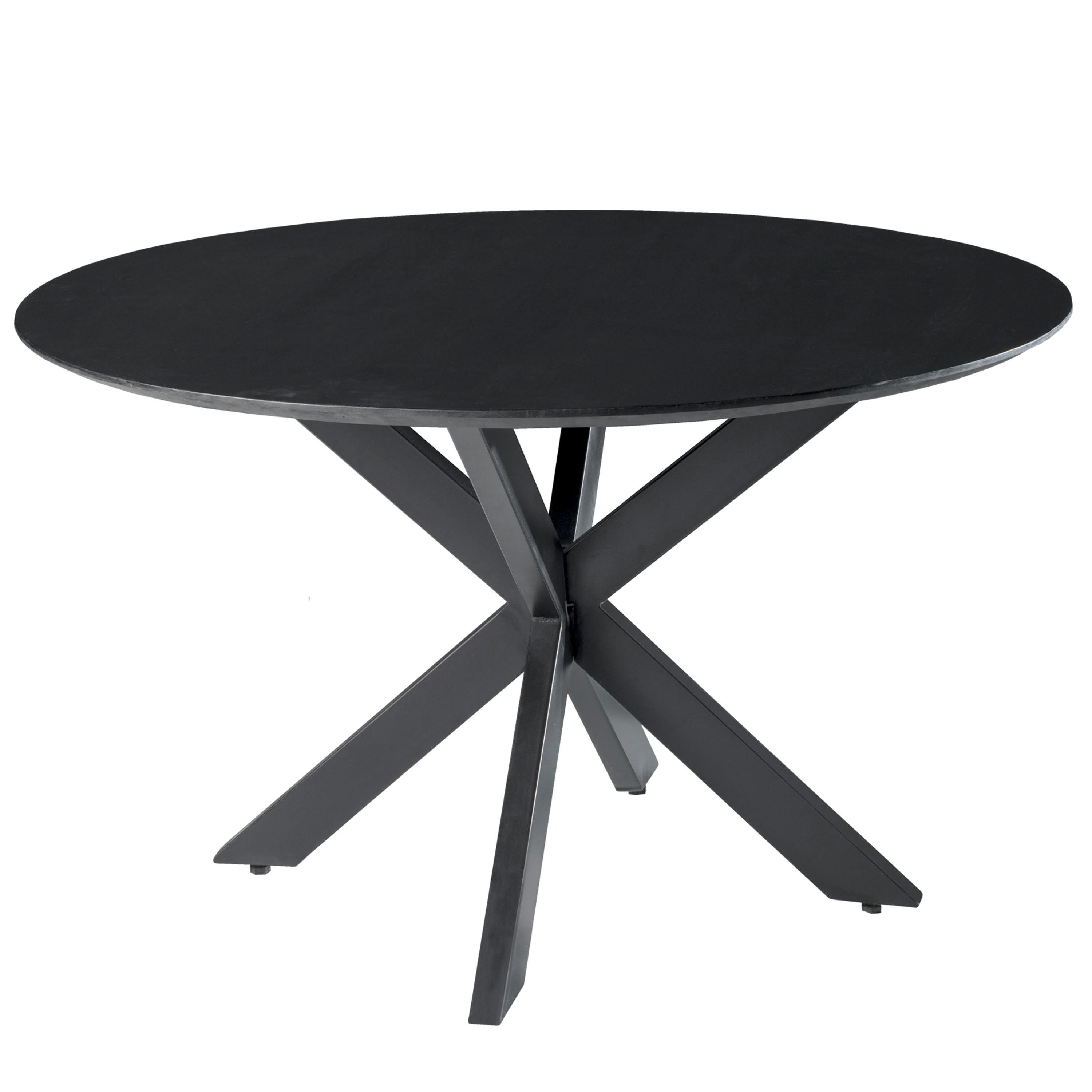 URBAN - URBAN-Table à manger ronde 6 personnes D130 cm, Spider et Acacia noir