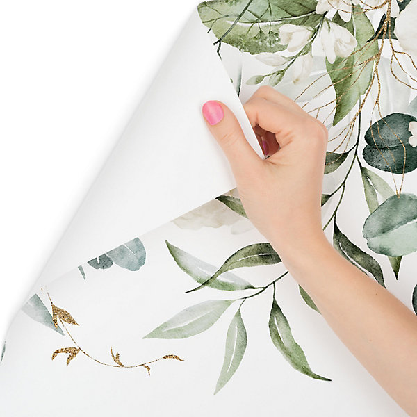 Papier Peint Photo ROSES Feuilles Blanches Nature Pour Salon 360cm x 240cm