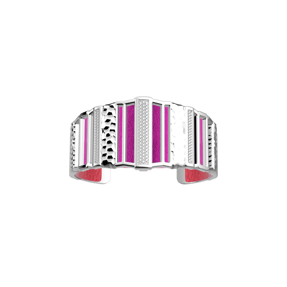 Manchette Merveille, cuir réversible Rose Intense / Fuchsia Métallisé