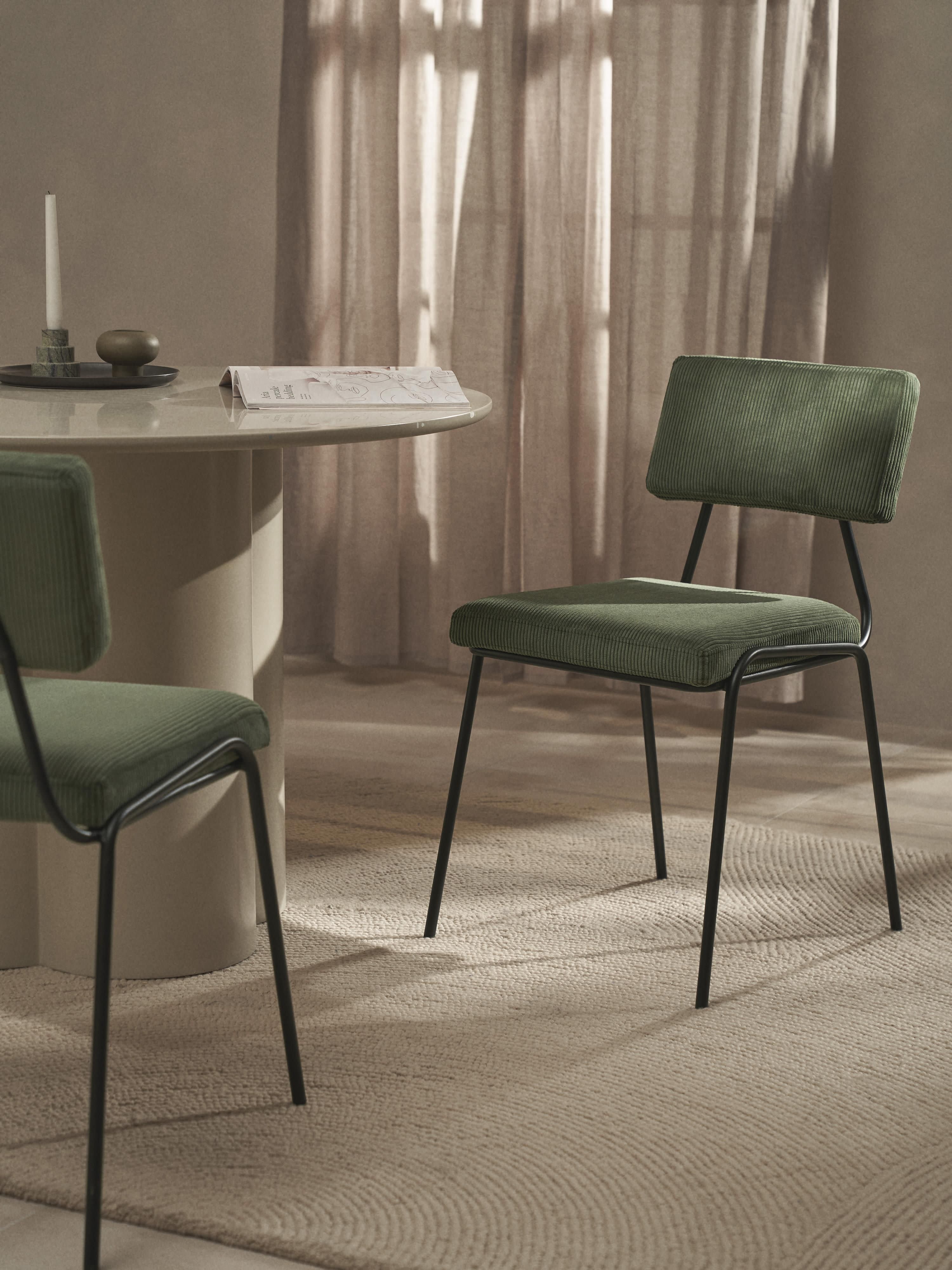 Cord-Polsterstühle Mats, 2er-Set