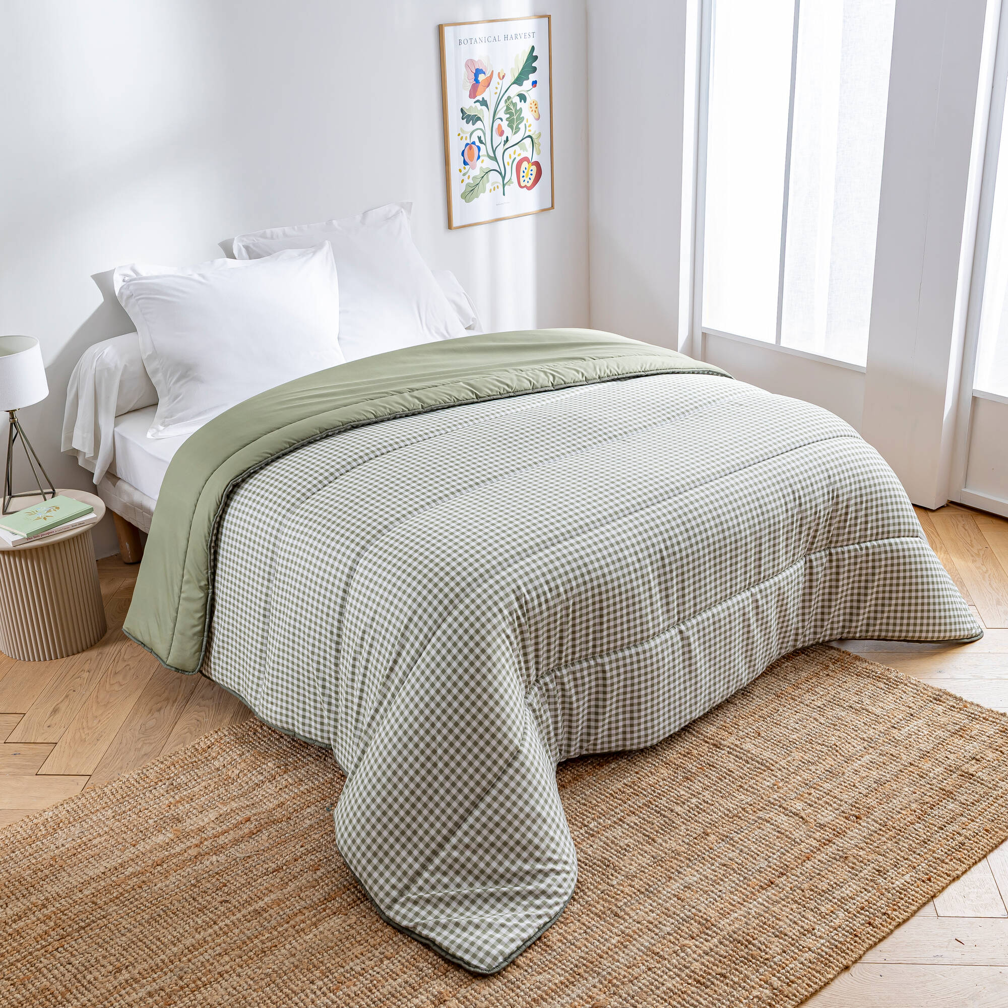 Couette microfibre imprimé vichy 400 g/m²