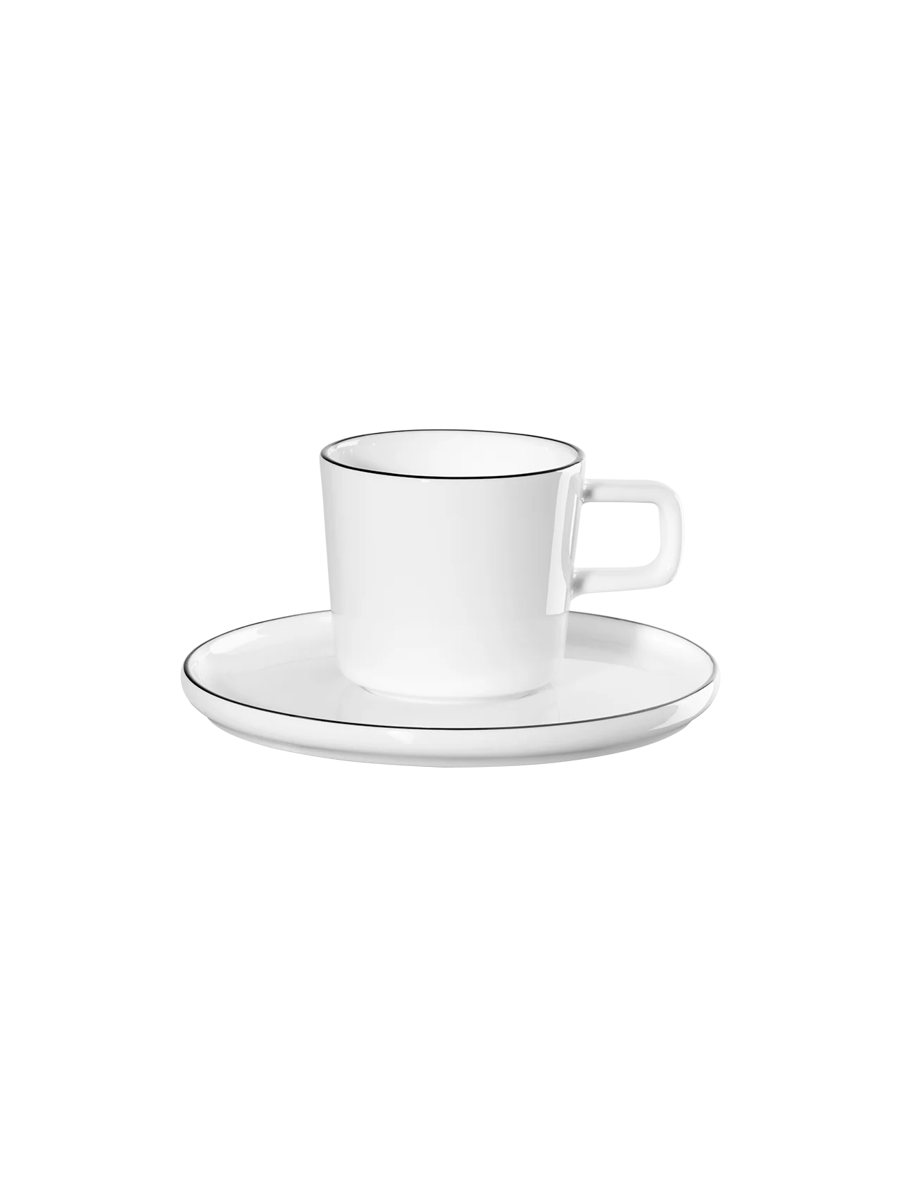 espressotasse mit unterteller, ligne noire