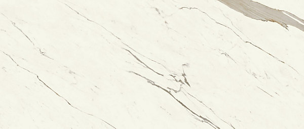 Carrelage effet Marbre Blanc Calacatta Alba 278x120x0,6 cm Brillant Montira - Mur intérieur (vendu par carton de 3,336 m²) - RO'MA