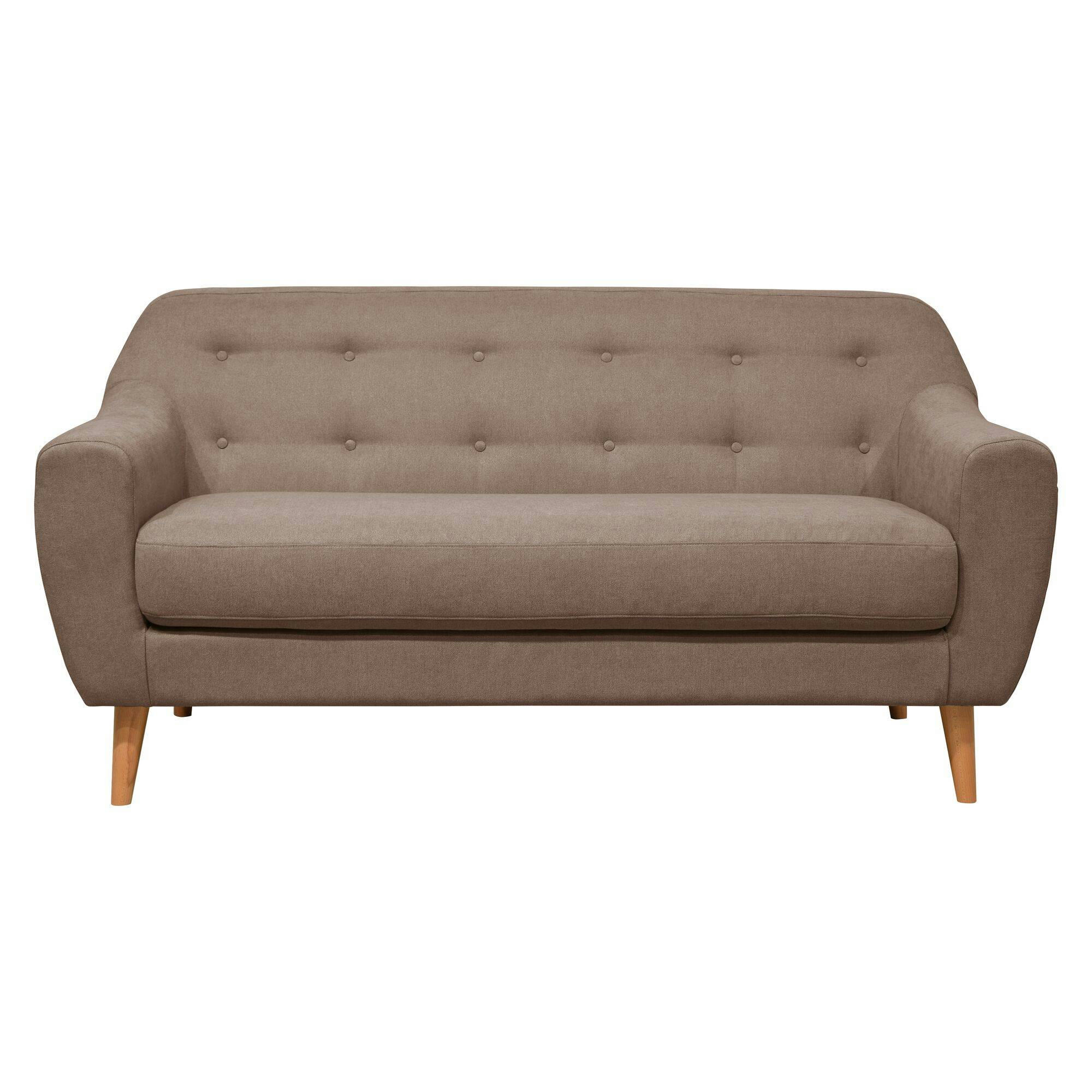 AGATHE - Canapé fixe en tissu 2 places grège