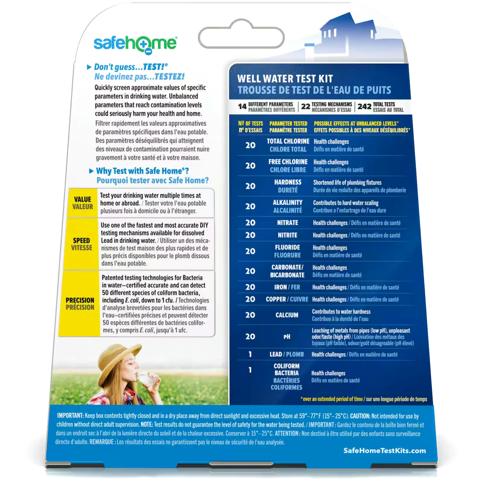 SafeHome Well Water DIY Test Kit, Mechanical, 242 Tests