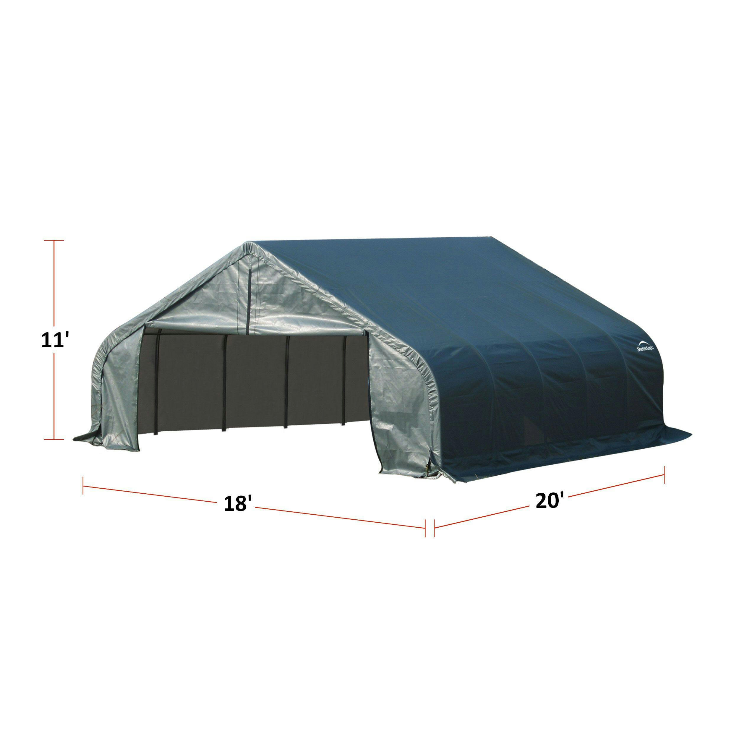 ShelterLogic Water Resistant Steel Peak Shelter w/UV Protection, 18 x 20 x 11-ft