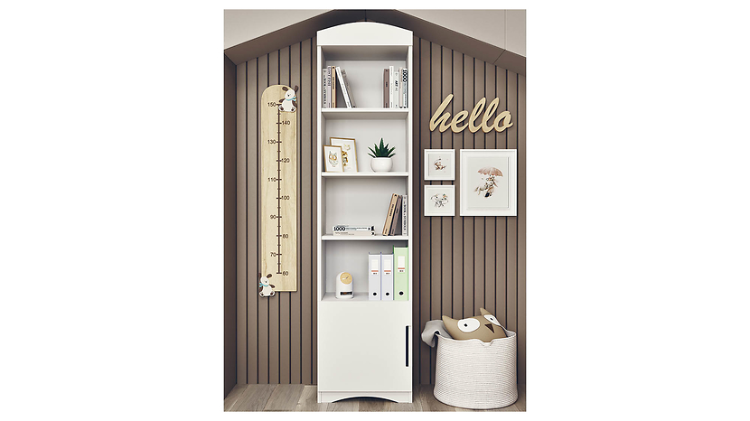 Regał Classic 46 cm z drzwiami i 4 półkami biały