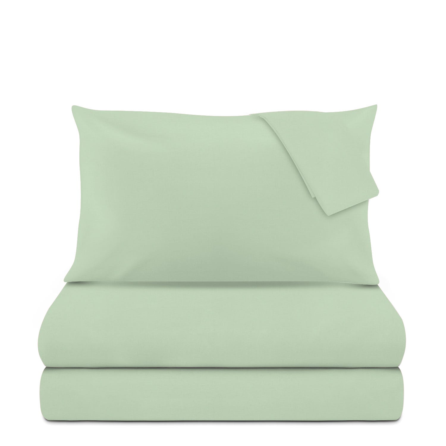 Completo letto matrimoniale cotone tinta unita verde