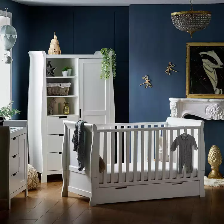 Obaby Stamford Classic Sleigh 3 Piece Nursery Set- White