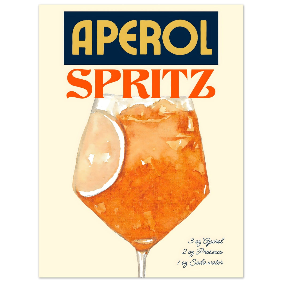 Artfulprints Poster Aperol Spritz - Original  - 30x40 cm - Oranje