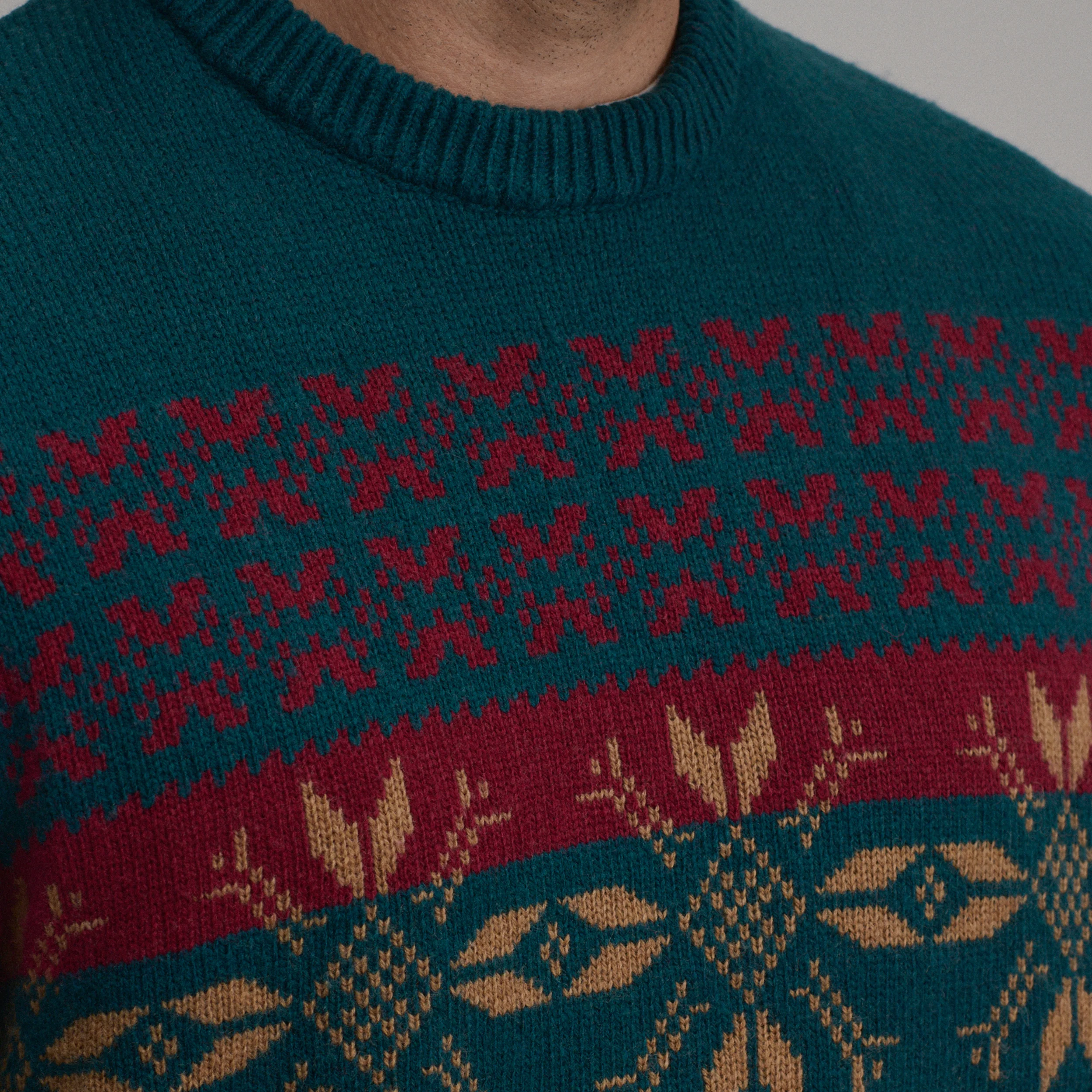 Men's Holiday Festive Jacquard Crew Sweater
