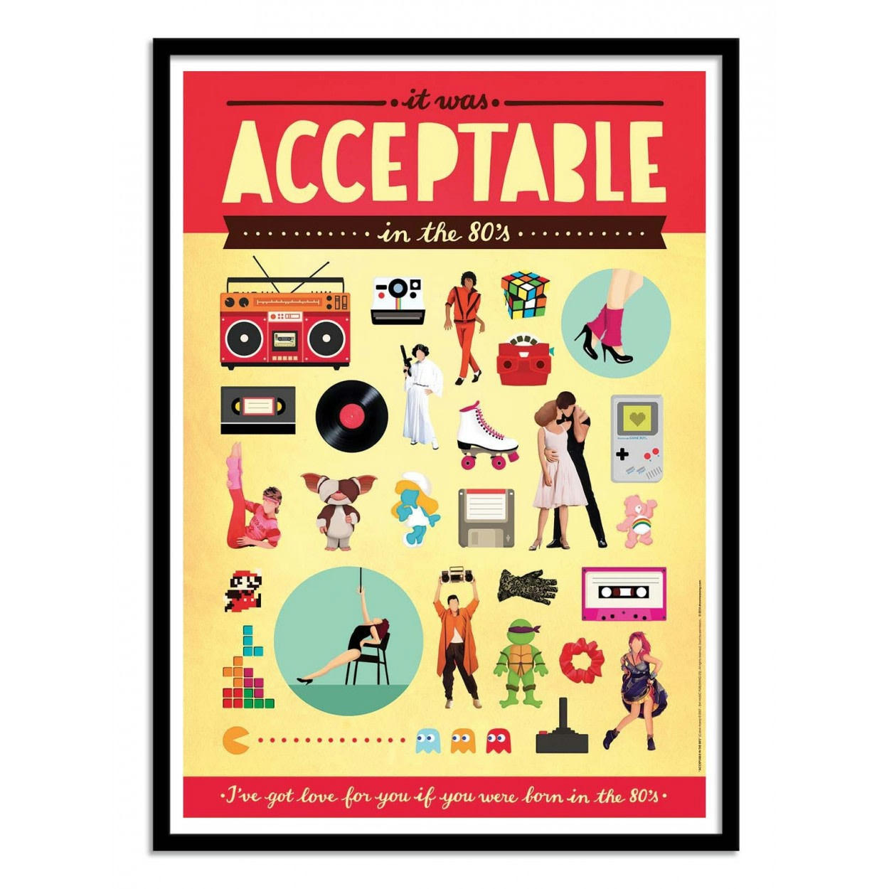 NOUR TOHME - ACCEPTABLE - Affiche d'art avec Cadre bois noir - 50 x 70 cm