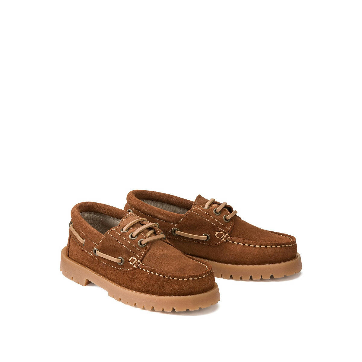 Chaussures bateau en cuir à lacets