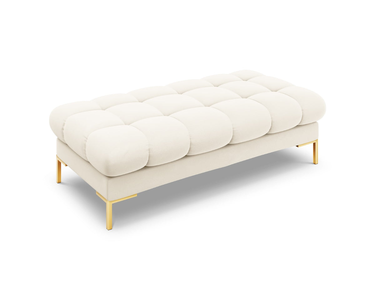 Cosmopolitan Design Bank Bali 2-zits, flueel, lichtbeige - 62x133x40cm