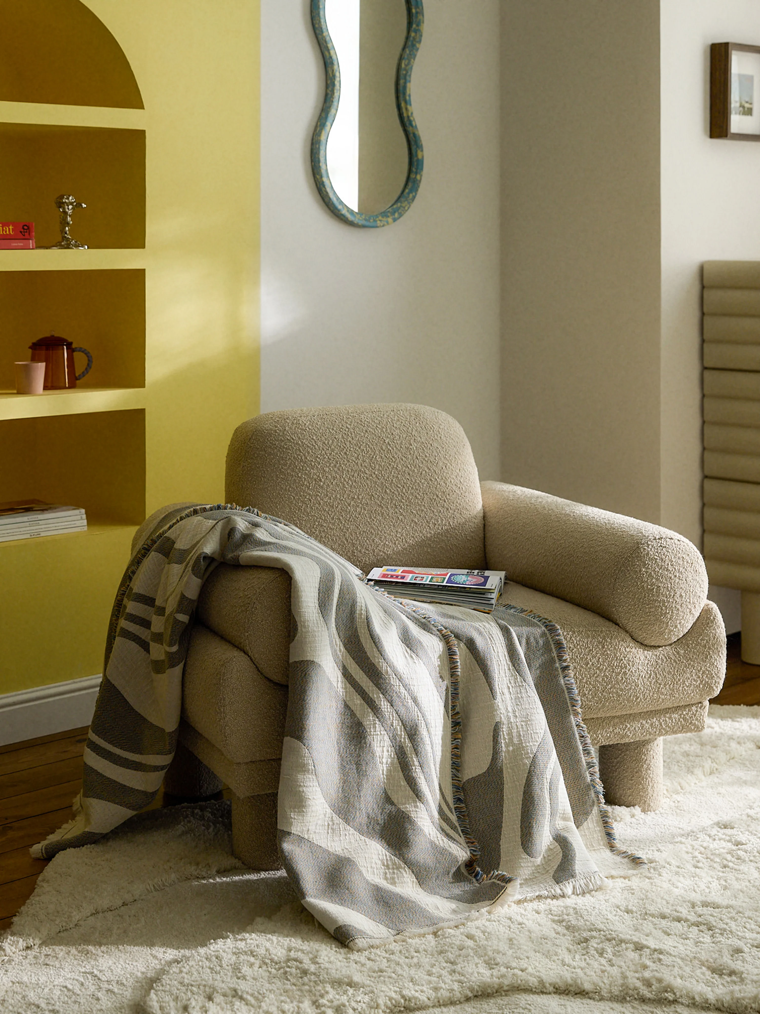 Jacquard-Tagesdecke Rui mit Fransen