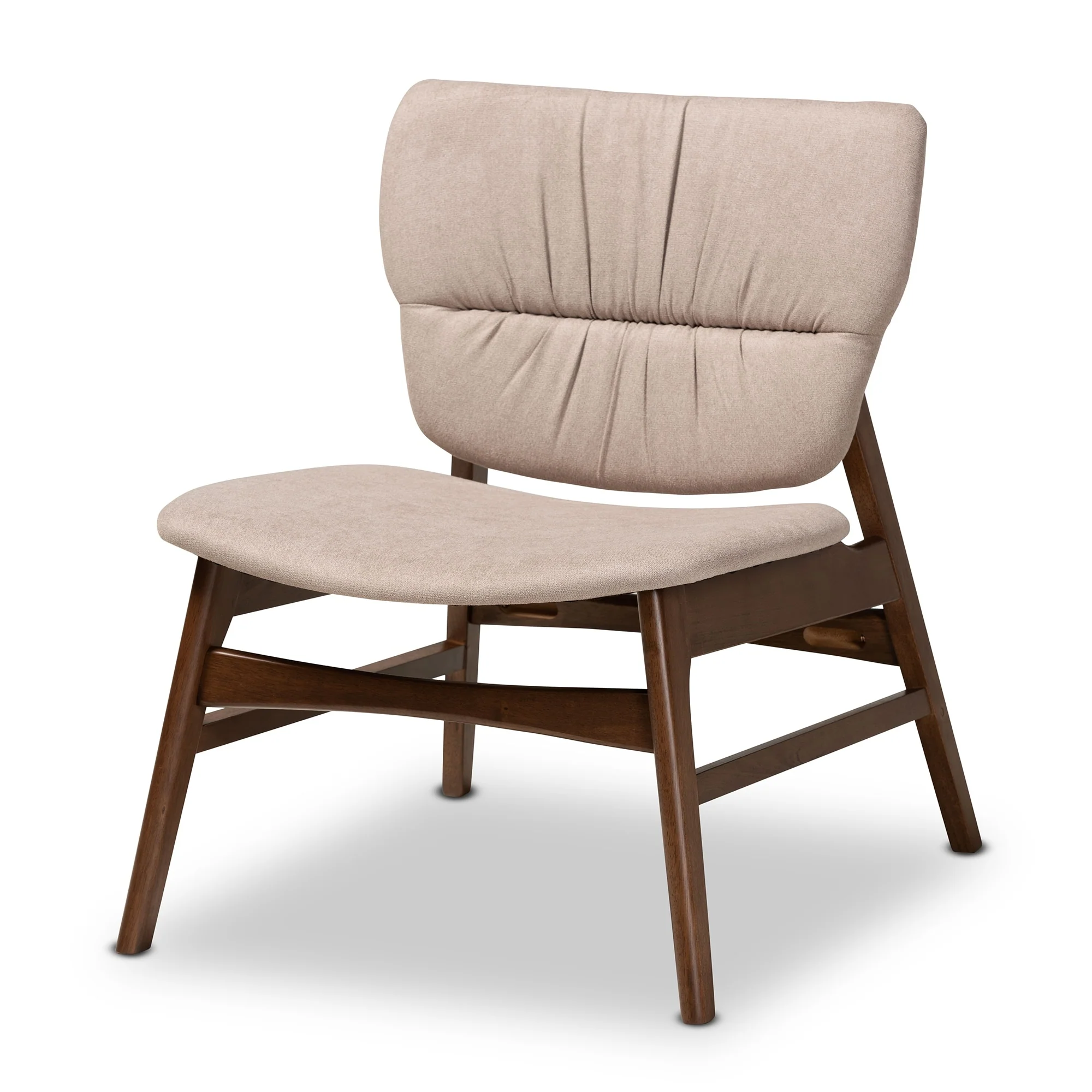 Benito Mid-Century Modern Transitional Fabric and Wood Accent Chair