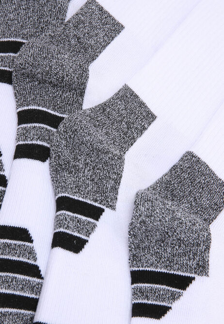 Mens 4pk White Stripe Sports Socks