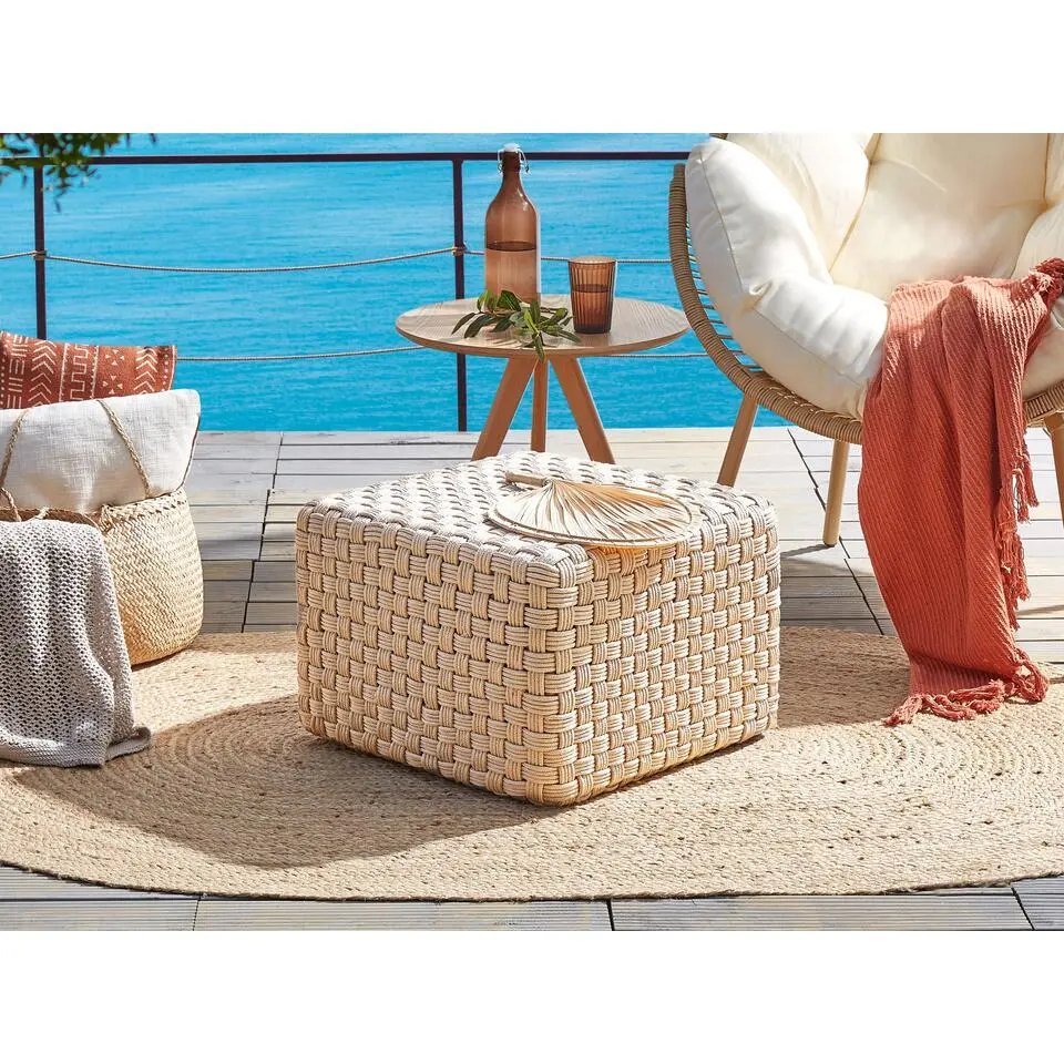 NALLI - Buitenpoef - Lichtbeige - Synthetisch materiaal