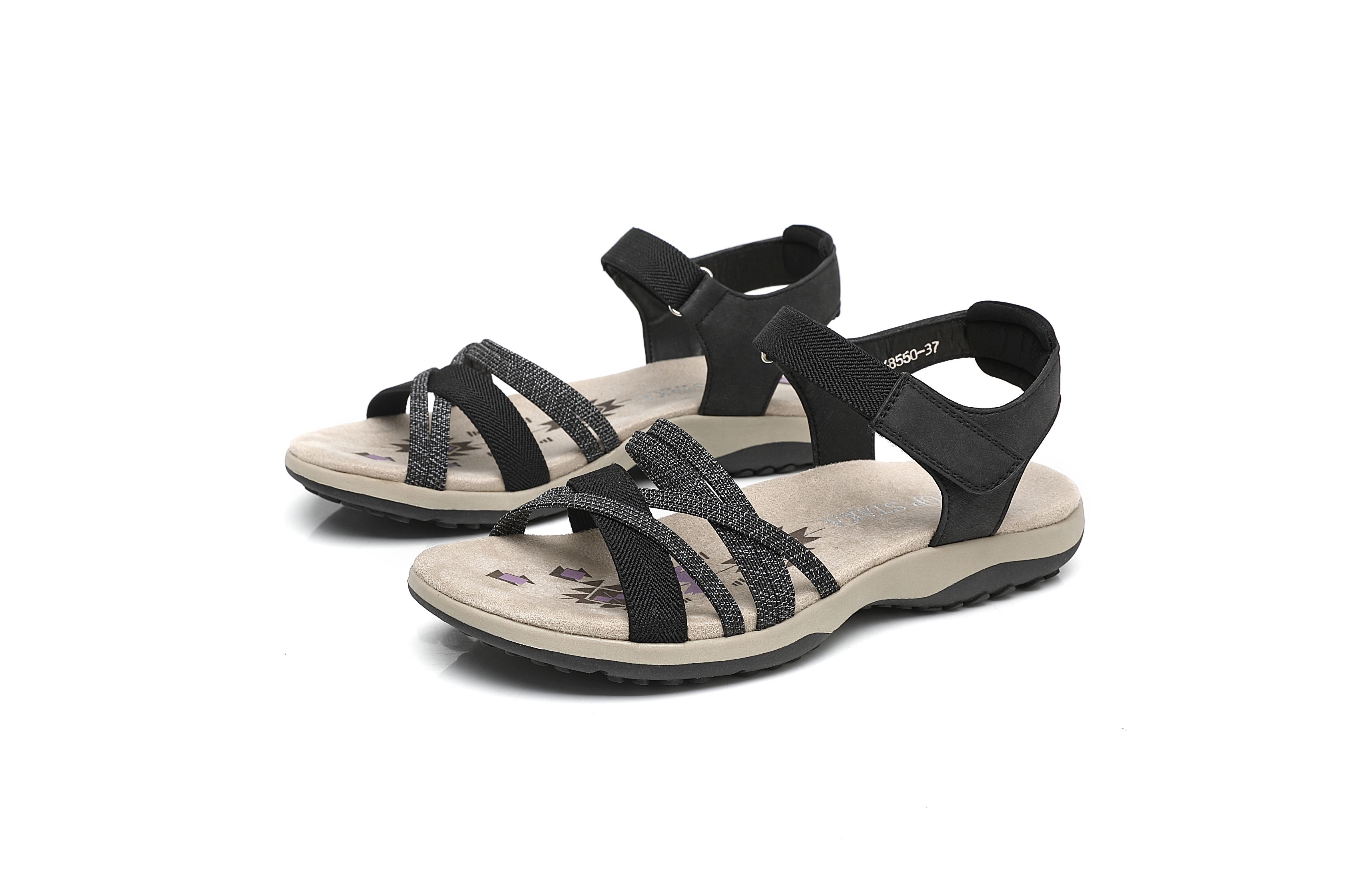 IVACHY Ultra-Soft Strappy Hook & Loop adjustable Wide fit Flat Sandals