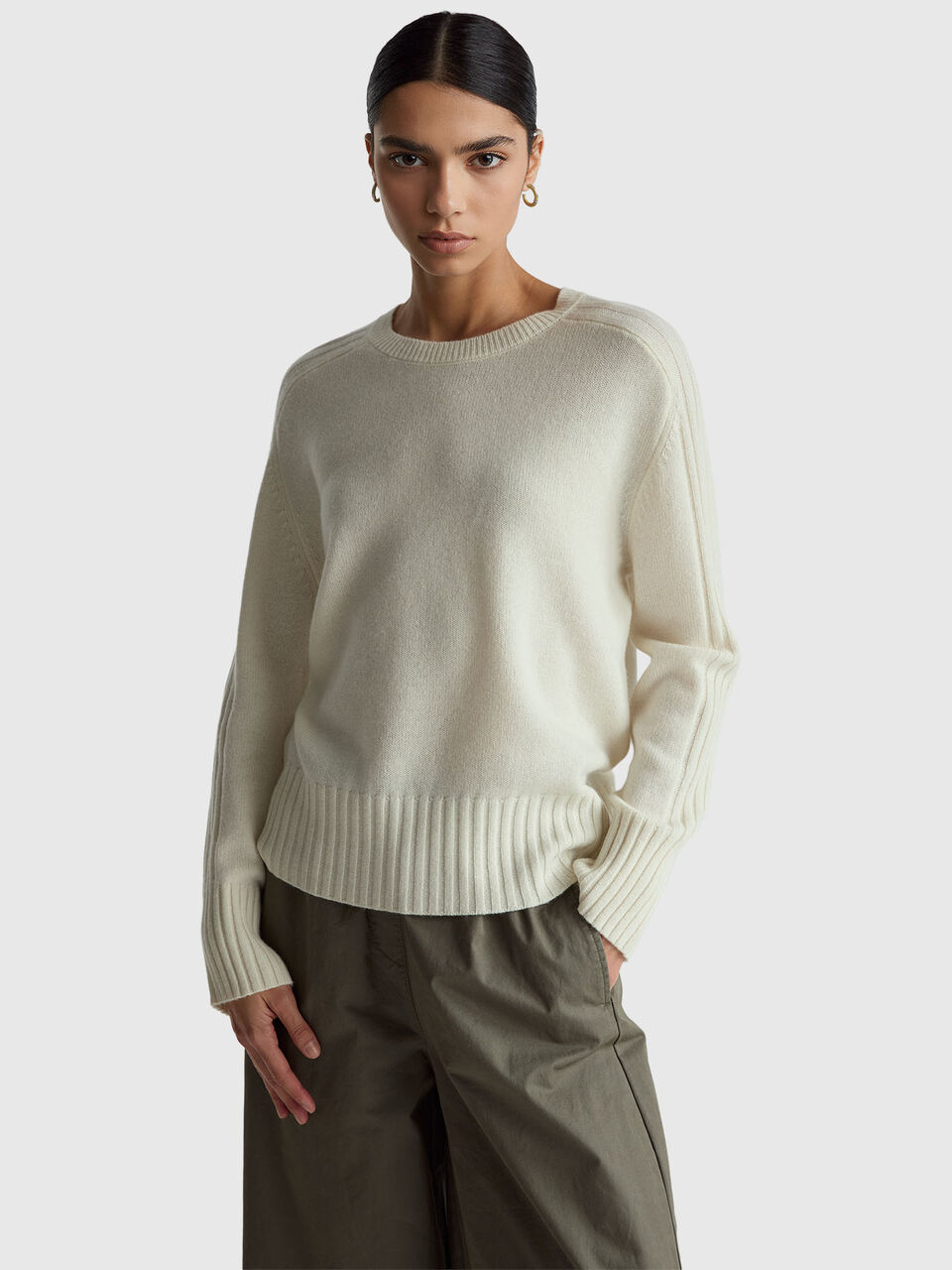 Oversized sweater in pure cashmere