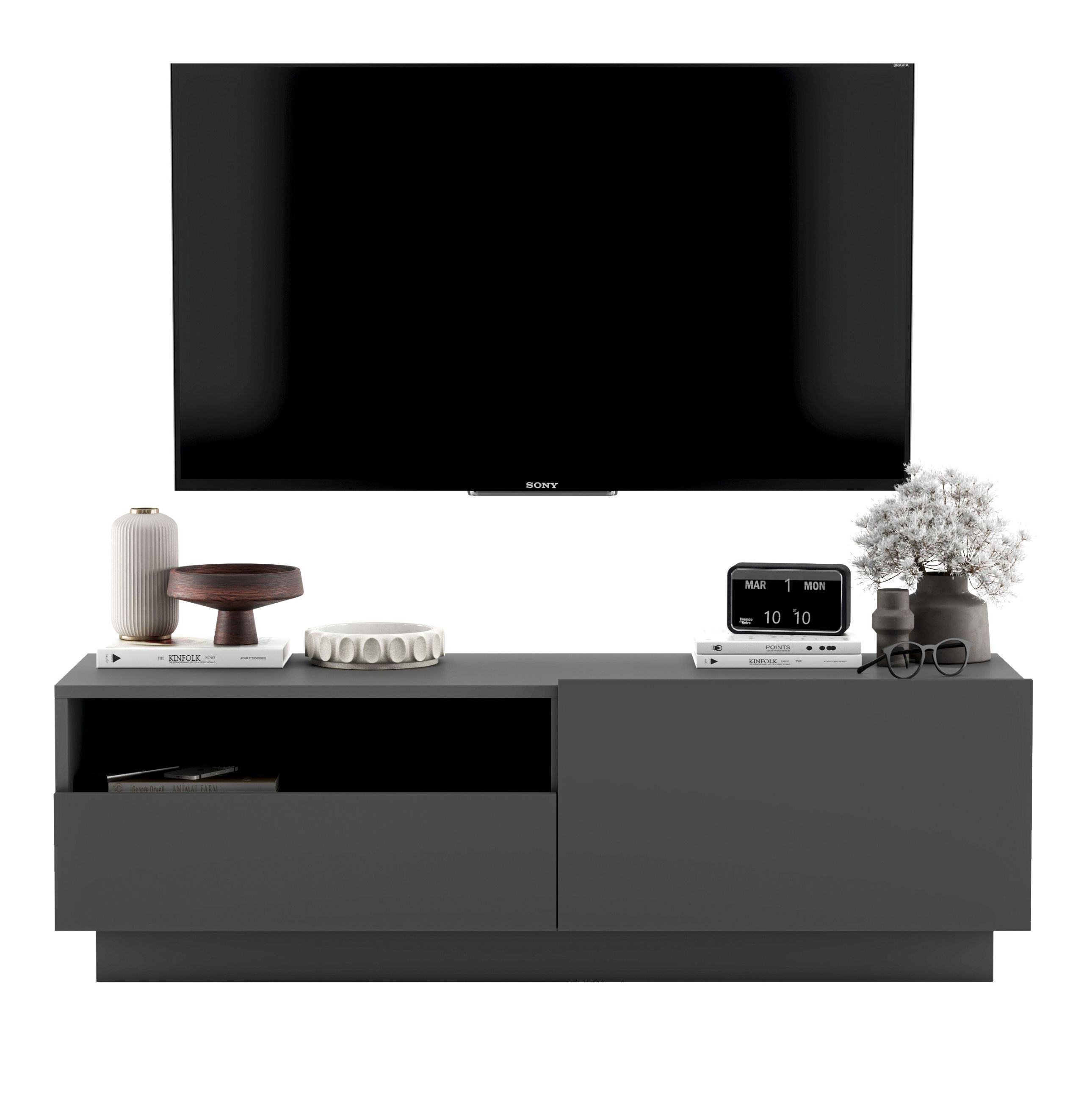 Szafka RTV komoda RTV Loft szuflada grafit MAT 120 cm