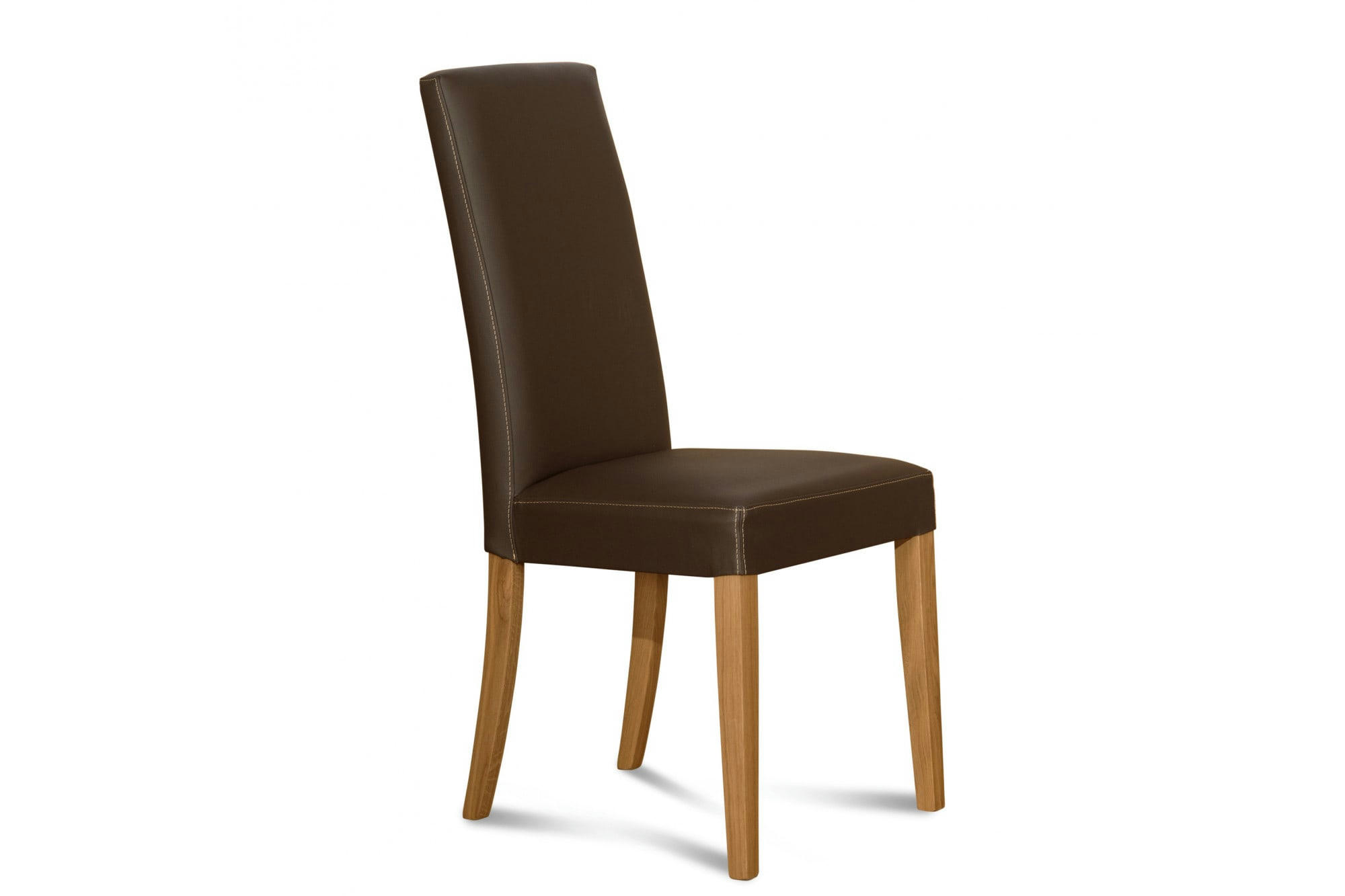 NANCY - Lot de 2 chaises en cuir et chêne