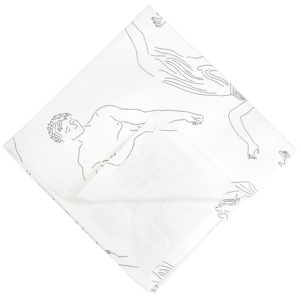 ALSOS - Serviettes en coton biologique écru imprimé dieux et déesses grecs noirs (x2)