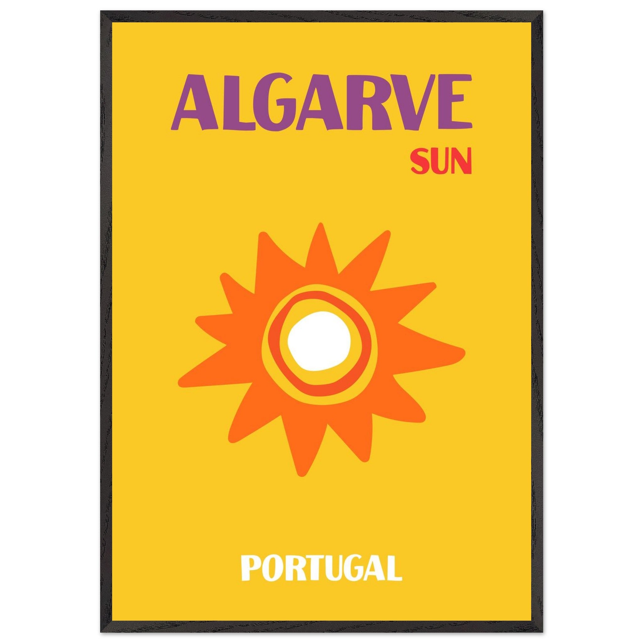 Artfulprints Poster met Lijst Portugal - Algarve  - 70x100 cm - Geel