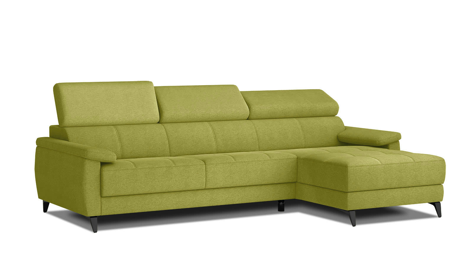 TAUNUS - Canapé d'angle droit 4 places citron vert