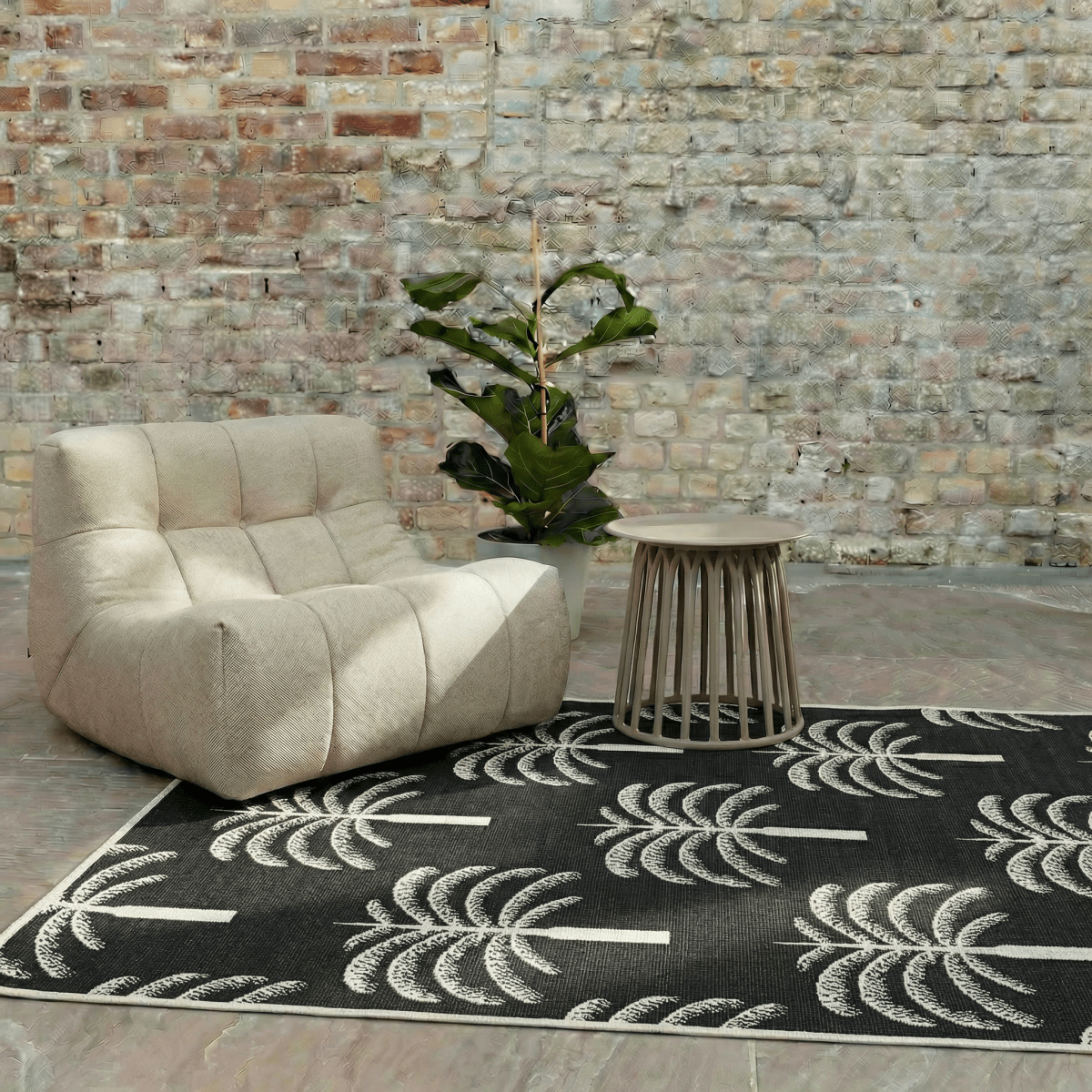 Buitenkleed Oase zwart/wit - Interieur05