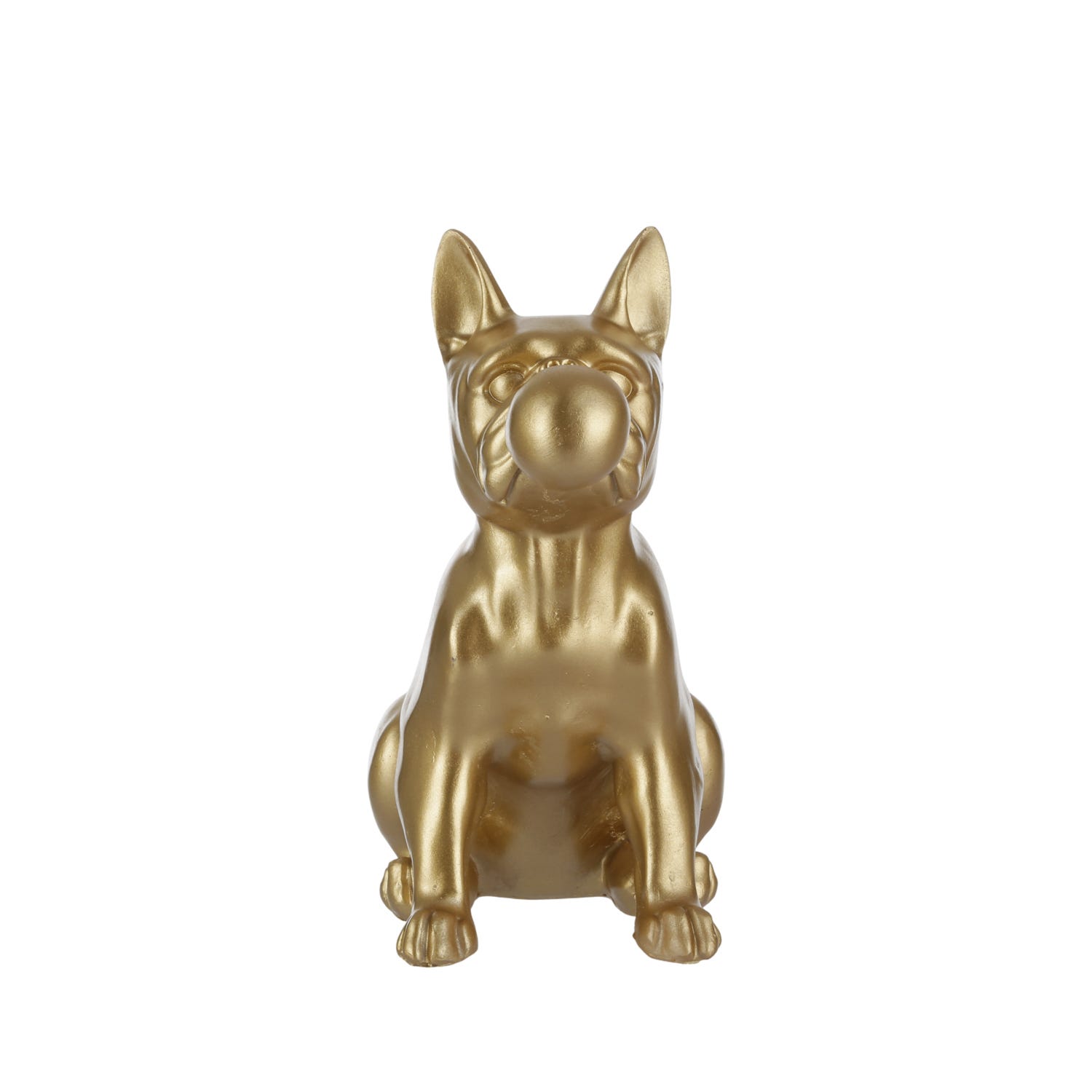 Statua bulldog con chewing gum 12x22x22 cm oro