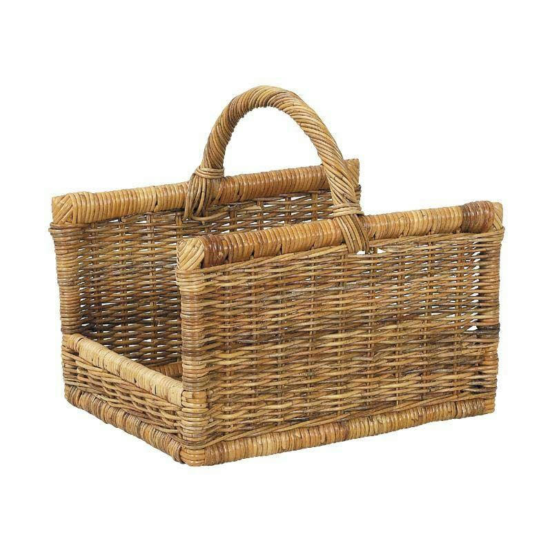 - Panier à bûches en poelet avec anse renforcée