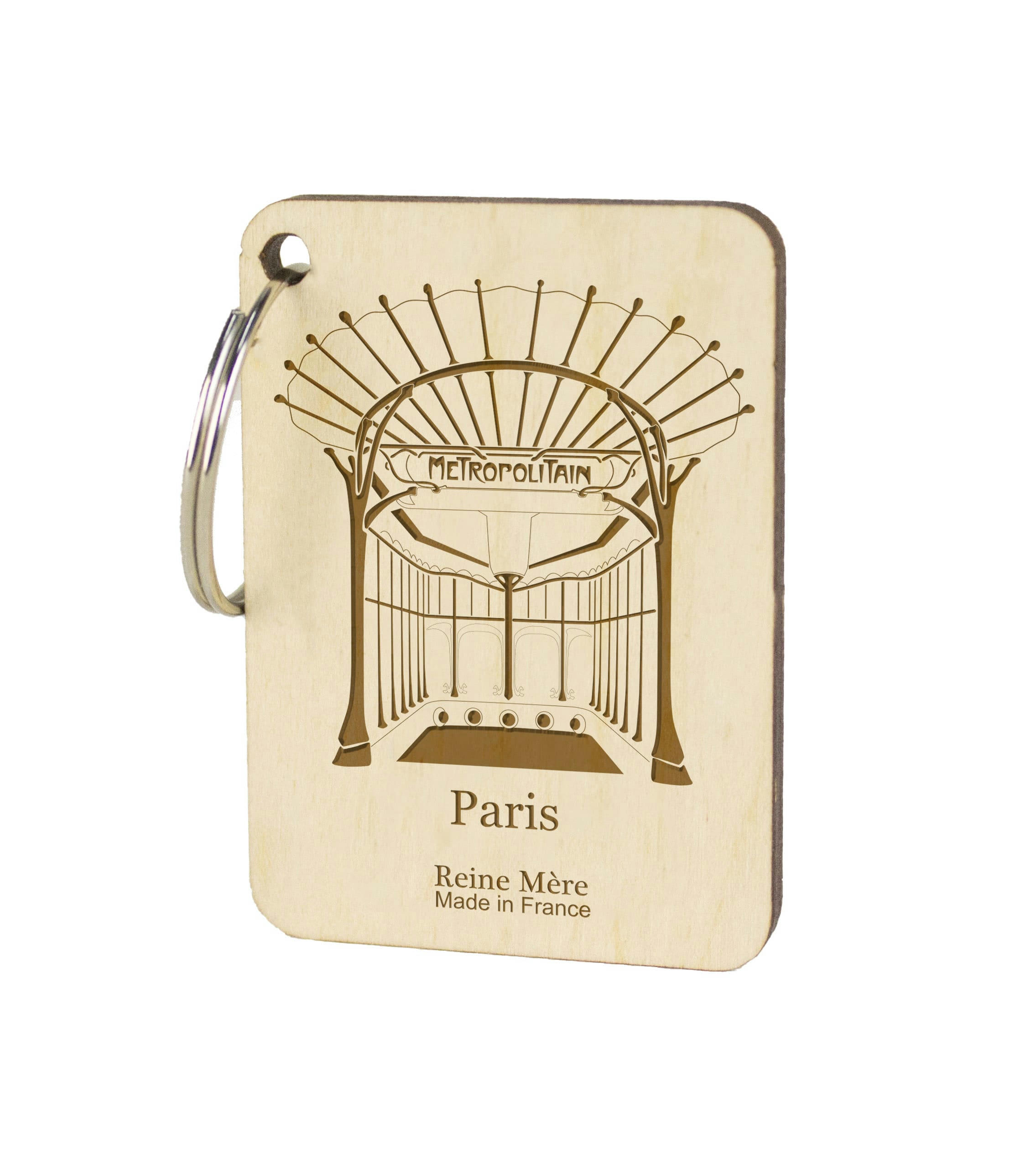 La bouche du métropolitain - Porte-clés en bois de bouleau made in france