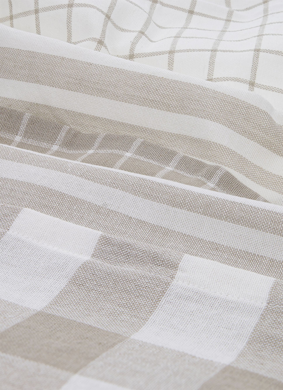 LOT DE 5 TORCHONS EN COTON BEIGE