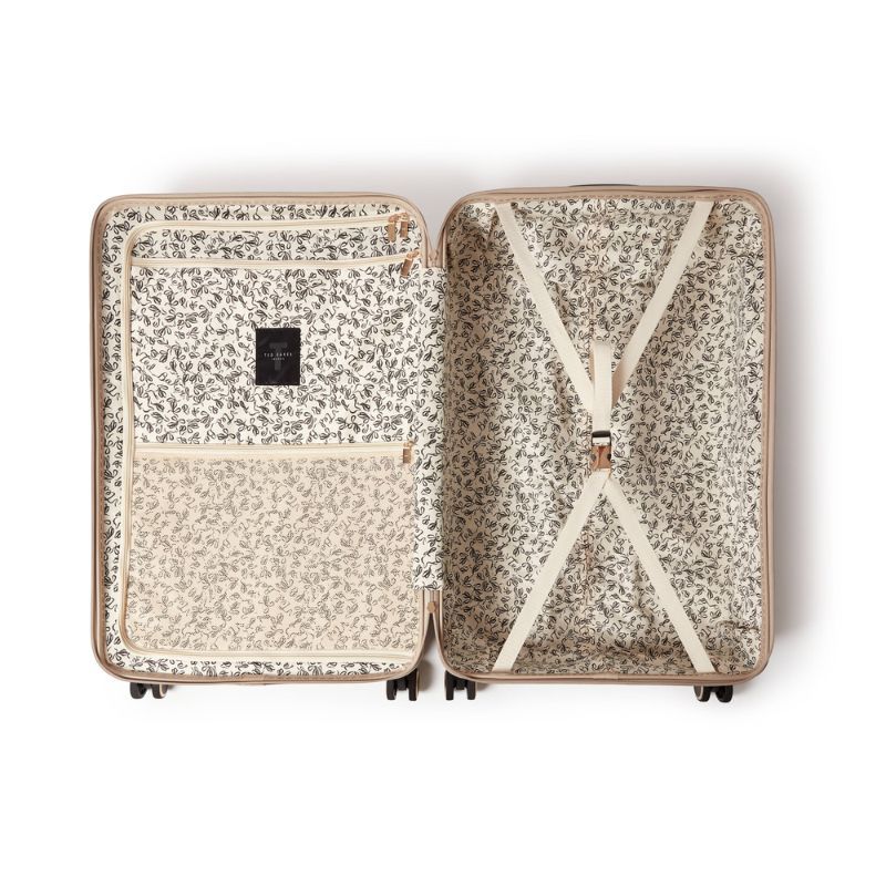 Ted Baker Icon Large Suitcase Putty Beige Croc 4 Wheel Luggage 122L