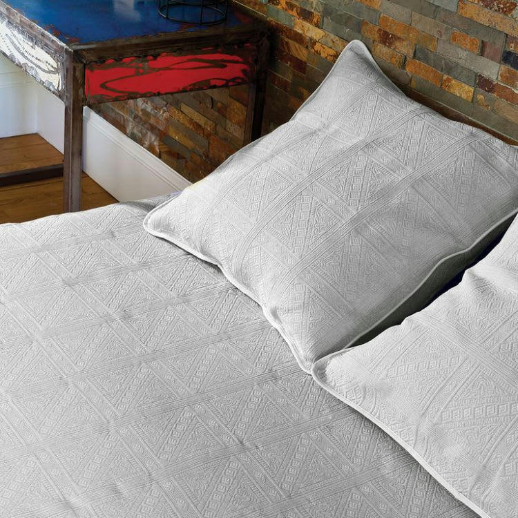 CHAMPSAUR - Dessus De Lit en Coton Blanc 270x250 cm