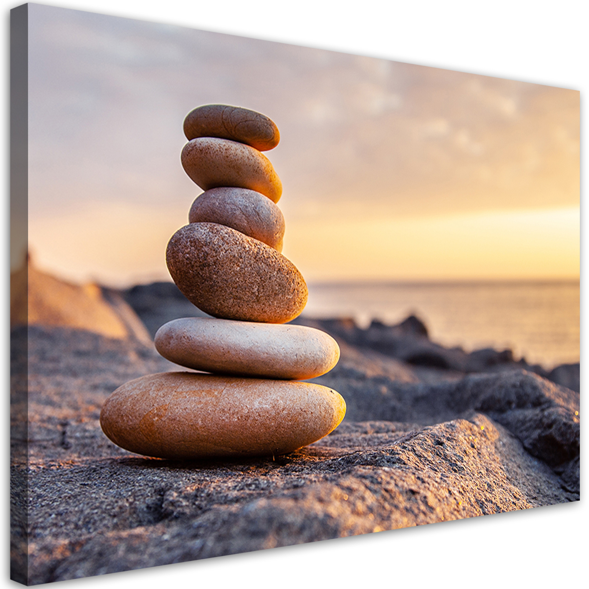 Feeby Obraz na płótnie, Kamienie na plaży zen 60x40