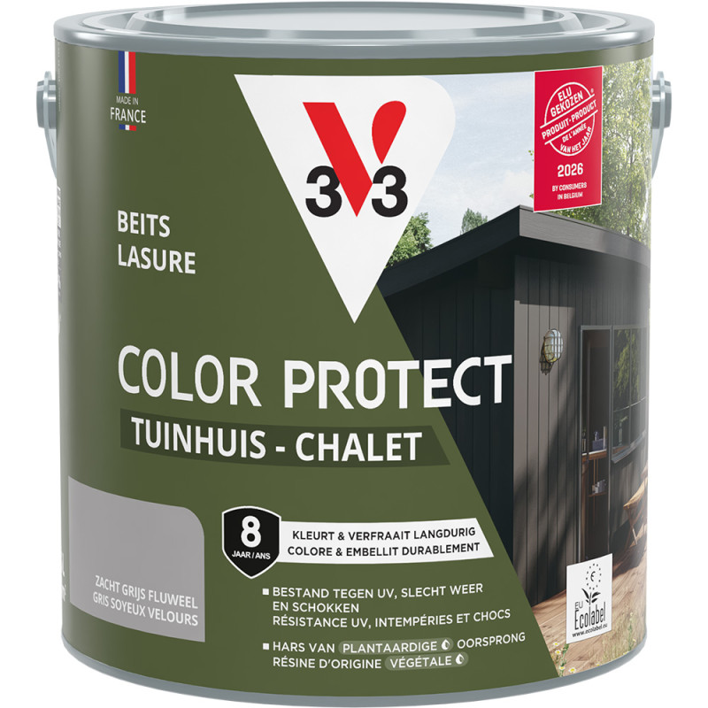 Lasure pour chalet Color Protect gris soyeux 2,5 L V33