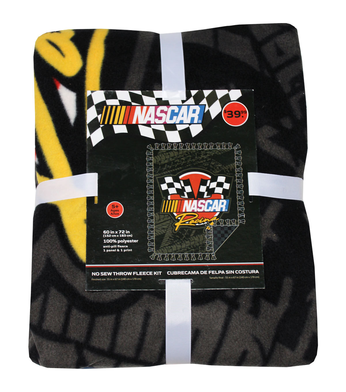 Nascar Tire Tracks 72 No Sew Fleece Throw